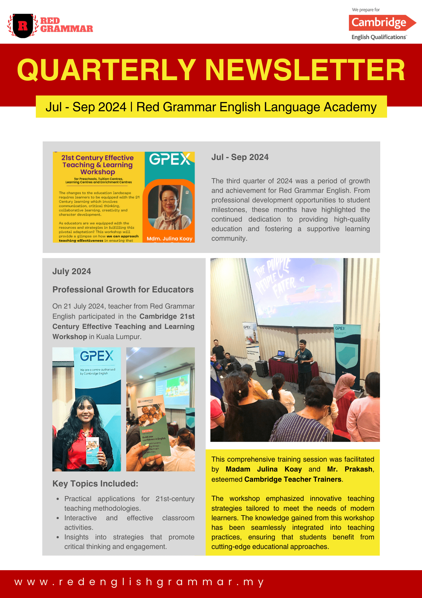 Red Grammar Quarterly Newsletter - Jul to Sep 2024